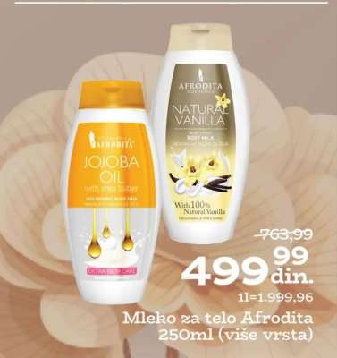Mleko za telo Afrodita 250ml više vrsta