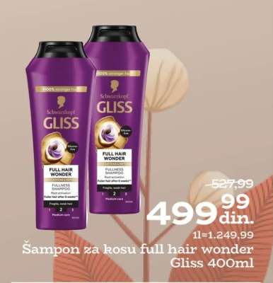 Šampon za kosu full hair wonder Gliss 400ml