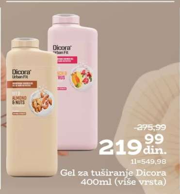 Gel za tuširanje Dicora 400ml (više vrsta)