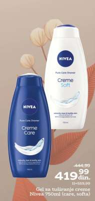 Gel za tuširanje creme Nivea 750ml (care, softa)