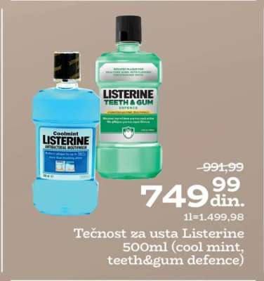 Tečnost za usta Listerine 500ml