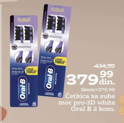 Četkica za zube moc pro-3D white Oral B 2 kom.