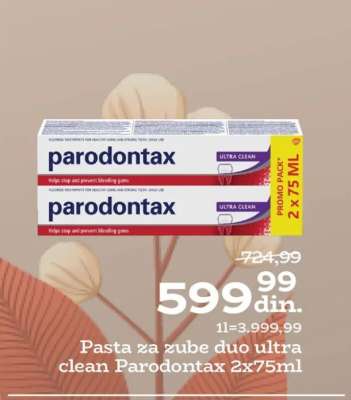 Pasta za zube duo ultra clean Parodontax 2x75ml