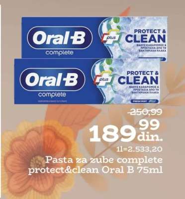 Pasta za zube complete protect&clean Oral B 75ml