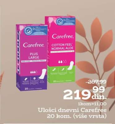 Ulošci dnevni Carefree 20 kom. (više vrsta)