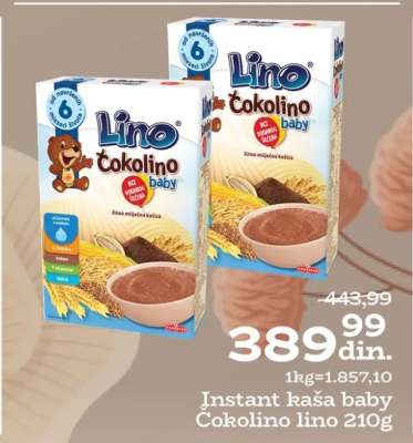 Instant kaša baby Čokolino lino 210g
