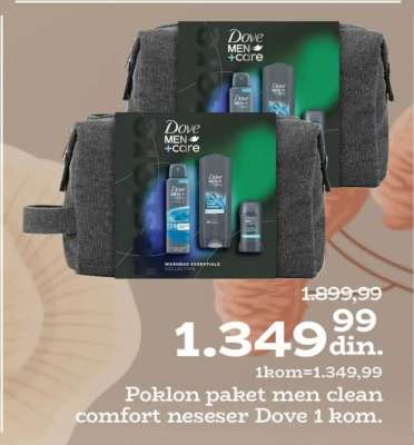 Poklon paket men clean comfort neseser Dove 1 kom.
