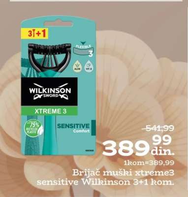 Brijač muški xtreme3 sensitive Wilkinson 3+1 kom.