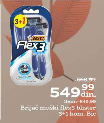 Brijač muški flex3 blister 3+1 kom. Bic