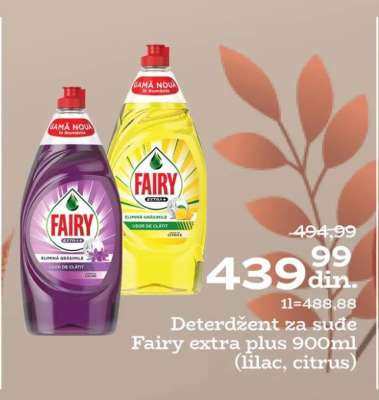 Deterdžent za suđe Fairy extra plus 900ml