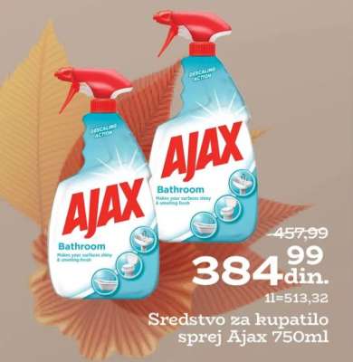 Sredstvo za kupatilo sprej Ajax 750ml