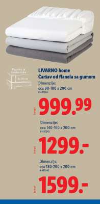 LIVARNO home Čaršav od flanela sa gumom