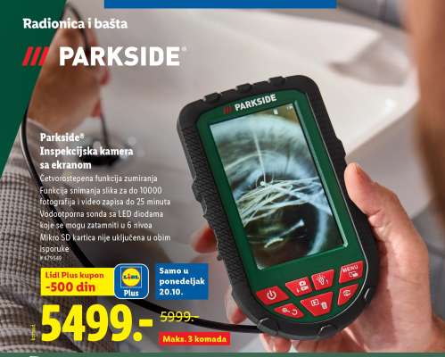 Parkside Inspekcijska kamera sa ekranom