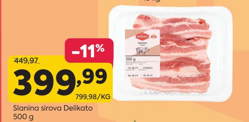 Slanina sirova Delikato