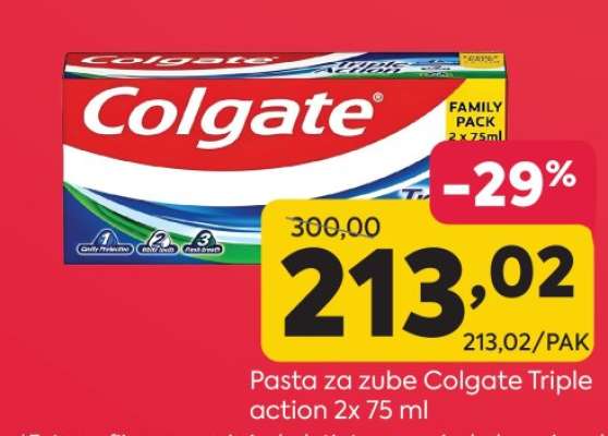 Pasta za zube Colgate triple action 2x 75 ml