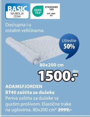 ADAMSFJORDEN BT40 ZAŠTITA ZA DUŠEKE