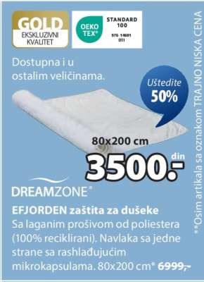 DREAMZONE EFJORDEN ZAŠTITA ZA DUŠEKE