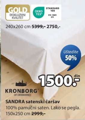 Kronborg Sandra Satenski Čaršav