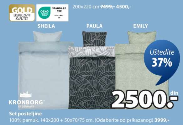 KRONBORG SET POSTELJINE