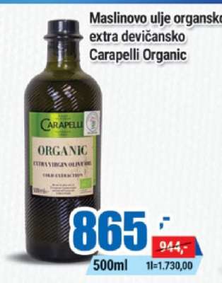 Maslinovo ulje organsko extra devičansko Carapelli Organic