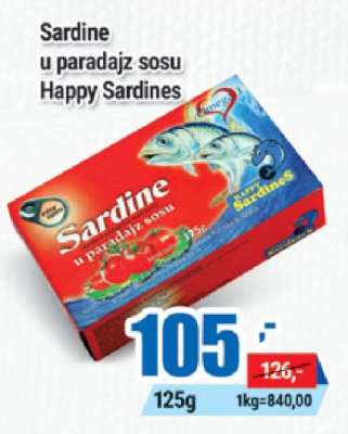 Sardine u paradajz sosu Happy Sardines