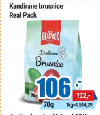 Kandirane brusnice Real Pack