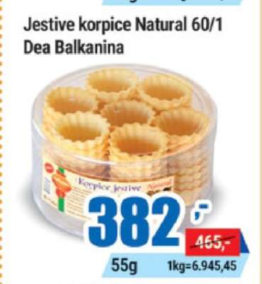 Jestive korpice Natural 60/1