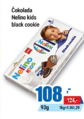 Čokolada Nelino kids black cookie