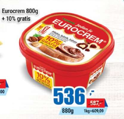 Eurocrem 800g + 10% gratis