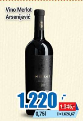 Vino Merlot Arsenijević