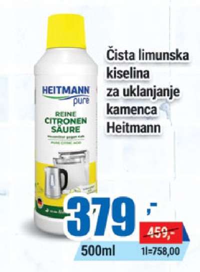 Čista limunska kiselina za uklanjanje kamenca Heitmann