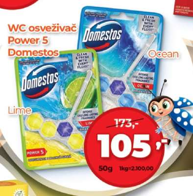 WC osvěživač Power 5 Domestos