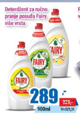 Deterdžent za ručno pranje posuđa Fairy