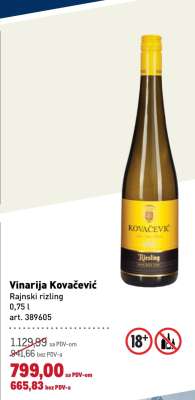 Vinarija Kovačević Rajnski rizling