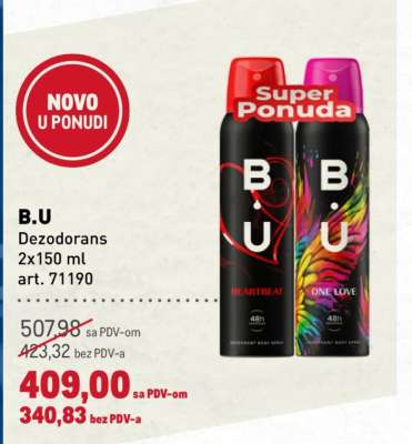 B.U Dezodorans 2x150 ml