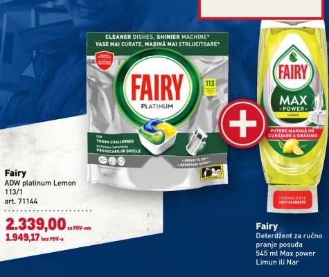 Fairy ADW platinum Lemon 113/1 + Fairy Max power 545 ml