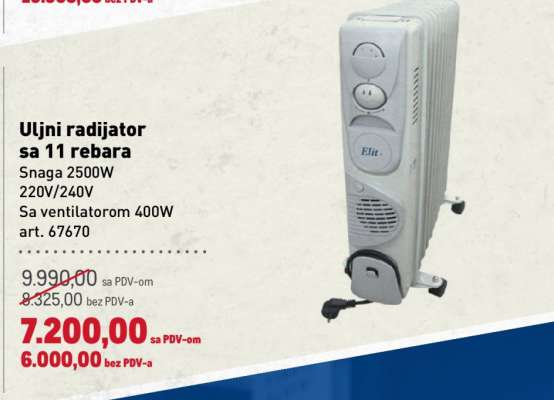 Uljni radijator sa 11 rebara