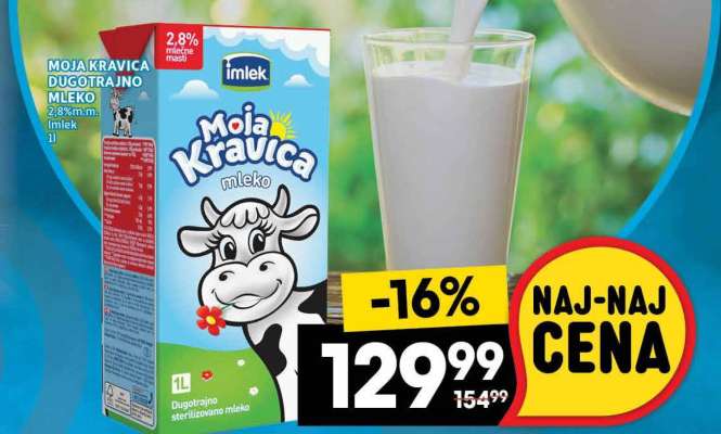 MOJA KRAVICA DUGOTRAJNO MLEKO 2,8%mm imlek 1l