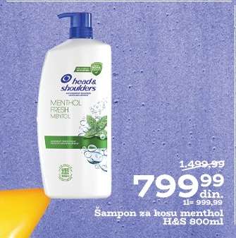 Šampon za kosu menthol H&S 800ml