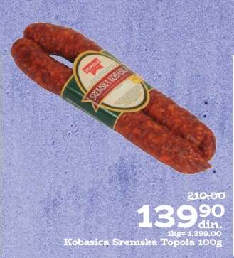 Kobasica sremska Topola 100g