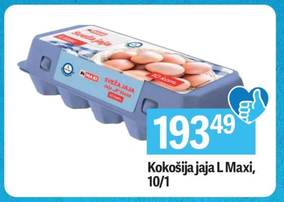 Kokošija jaja L Maxi, 10/1