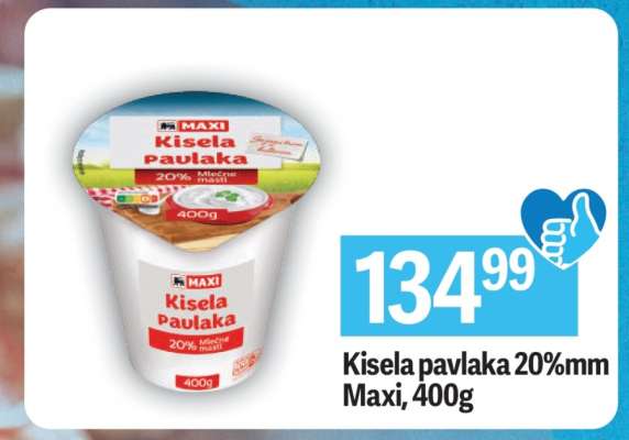 Kisela pavlaka 20 mm Maxi , 400g