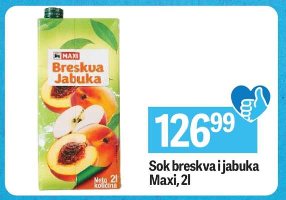 Sok breskva i jabuka Maxi, 2l