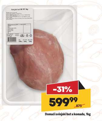 Domaći svinjski but u komadu, 1kg