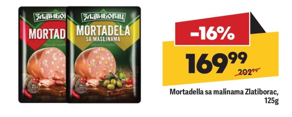 Mortadella sa malinama Zlatiborac, 125g