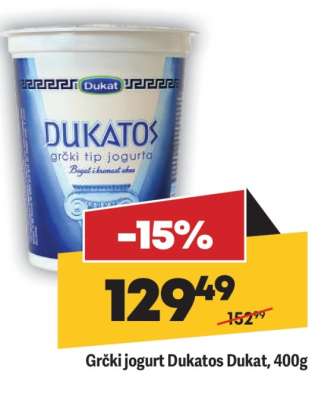 Grčki jogurt Dukatos Dukat 400g
