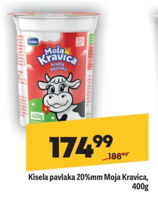 Kisela pavlaka 20 % mm Moja kravica 400g
