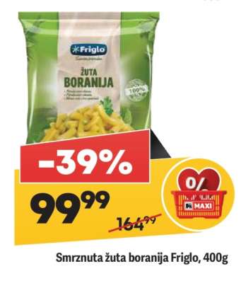 Smrznuta žuta boranija Friglo, 400g
