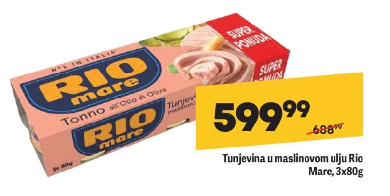 Tunjevina u maslinovom ulju Rio Mare 3x80g