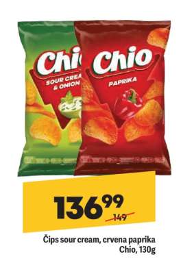 Čips sour cream, crvena paprika Chio, 130g